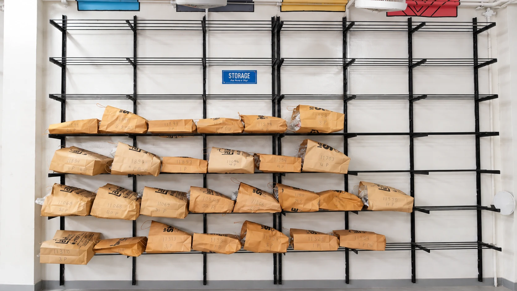 Customer pairs organised in the storage racks
